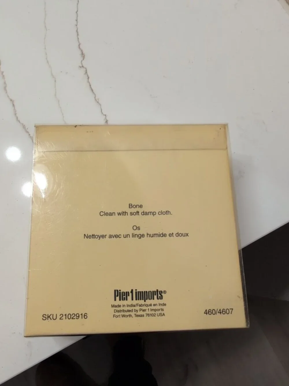 Pier 1  Imports Set Of 4 Square Bone Coasters in Original Box Made In India